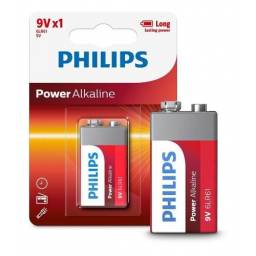 Batera Alcalina Philips 9V 6LR61P1B97 (x 1 unidad)