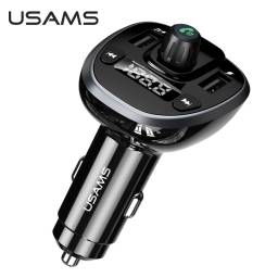 Cargador Auto c/ Transmisor FM   2 USB/3 4A / Negro  C115  USAMS