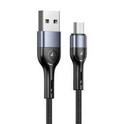 SJ450 Cable de Datos USB A a Micro USB   U55  1M  Negro  Forrado  USAMS