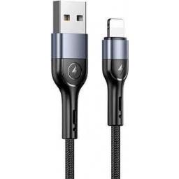 SJ448 Cable de Datos USB A a Lightning   U55  1M  Negro  Forrado  USAMS