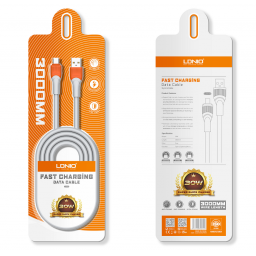 LS603   Cable de Datos  USB A a Lightning  30W  3M  LDNIO