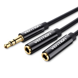 Cable Divisor Stereo 3.5 mm a 2 x3.5 mm Macho/Hembra   0 3M / Negro  BBSBY  Vention