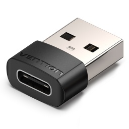 Adaptador USB-A 2.0 a USB-C   Macho/Hembra / PVC / Negro  CDWB0  Vention