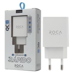 Cargador Rpido ROCA QC3.0   1 USB  Sin Cable