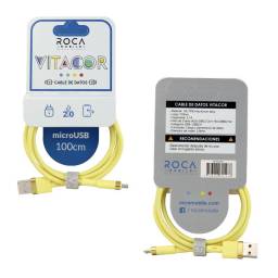 Cable de Datos ROCA   VITACOR  USB a  Micro USB  TPE2.1A100cm  Amarillo