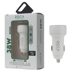 Cargador Inteligente Auto ROCA 38W    USB A + USB CPD (sin Cable)