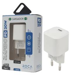 Cargador ROCA 20W   USB C  PD  Sin Cable