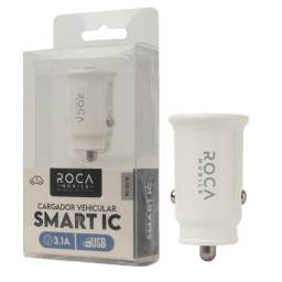 Cargador Inteligente Auto ROCA 3.1A   2 USB  Sin Cable