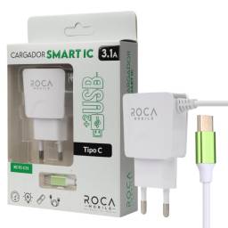 Cargador Inteligente ROCA 3.1A   2 USB  Tipo C (RC-TC-C31)