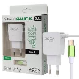 Cargador Inteligente ROCA 3.1A   2 USB  Tipo C