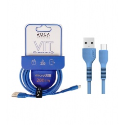 Cable de Datos ROCA   VIT  USB a microUSB  200cm  2.4A  Azul