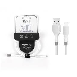 Cable de Datos ROCA   VIT  USB a Lightning  100cm  2.4A  Blanco  721119