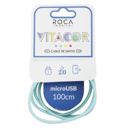 Cable de Datos ROCA   VITACOR  USB a  Micro USB  TPE2.1A100cm  Celeste