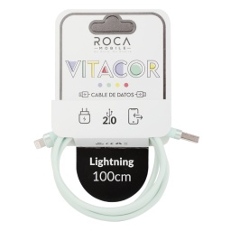 Cable de Datos ROCA   VITACOR  USB a Lightning  TPE2.1A100cm  Verde Claro