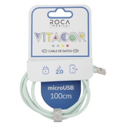Cable de Datos ROCA   VITACOR  USB a  Micro USB  TPE2.1A100cm  Verde Claro