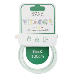Cable de Datos ROCA   VITACOR  USB a Tipo C  TPE2.1A100cm  Verde Claro