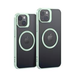 BH854   Case  Apple iPhone 15 6.1"  TPU Magntico  Transparente/Verde  Geying Series  USAMS