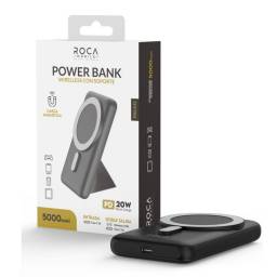 Power Bank ROCA PB5-2/MAG   5.000mAh  Entrada: Tipo C / Salida: Tipo C 20W + Magntico 15W  Negro