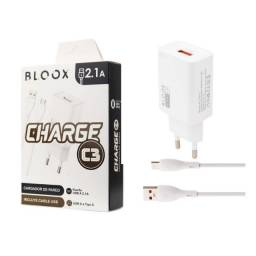 Cargador BLOOX 1 USB 2.1A + Cable Tipo C 1M (BL-TCA-C3)