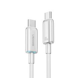 SJ660   Cable de Datos Transparente  USB C a Tipo C 100 W  1.2M  Blanco  USAMS