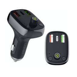 C704Q Cargador Auto 43W PD+AUTO-ID+QC4.0   Bluetooth  FM  Pantalla LED  Tipo C a Lightning  Negro  LDNIO