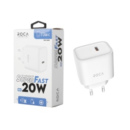 Cargador ROCA 20W   SuperFast  1 USB C  Sin Cable