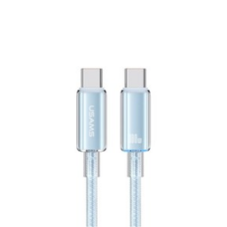 Cable de Datos Transparente SJ660   USB C a Tipo C 100 W  1.2M  Azul  USAMS