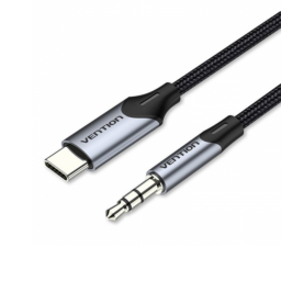 Cable USB-C a 3.5mm   Macho/Macho / 1M / Plateado  BGKHF  Vention