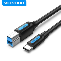 Cable USB-C 3.0 a USB-B   MachoMacho  1M  Negro  CQVBF  Vention