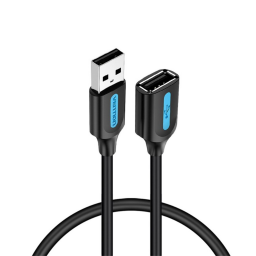 Cable Extensor USB 2.0-A   Macho/Hembra / 1.5M / Negro  CBIBG  Vention