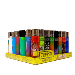 Encendedor CLIPPER CP11 c/Diseo   Recargable  Pack x 48 Unidades