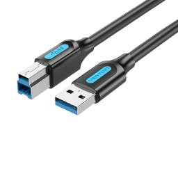 Cable de Impresora USB-A 3.0 a USB-B   MachoMacho 1M  Negro  COOBF  Vention