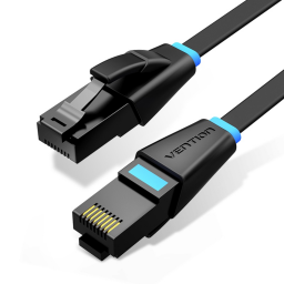 Cable de Red   Cat.6 UTP / Flat / 2M / Negro  IBJBH  Vention