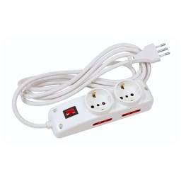 Alargue 2 Tomas Schuko + 4 Tomas 3L a Ficha 3L   10A  Cable 3M  Conatel