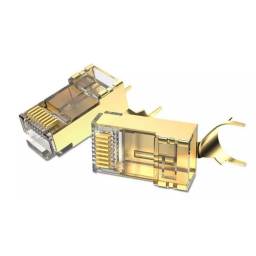 Plug RJ45 Cat.8 FTP   2 Unidades / Dorado  IDHR0-2  Vention