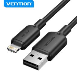 Cable US-A a Lightning   2.4A  1M  Negro  LAMBF  Vention