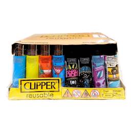 Encendedor CLIPPER CP22 c/Diseo   Recargable  Pack x 48 Unidades