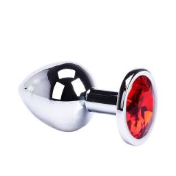 Plug Anal Grande Metlico Joya   Rojo  Adultos