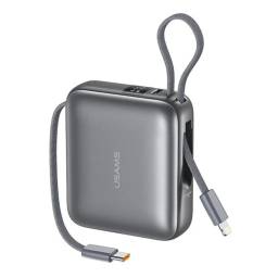Power Bank Mini  20W  Cable Tipo C + Lightning  10.000mAh  Gris  CD240 USAMS