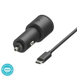 Cargador Auto Turbo Power 45   USB-A + USB-C  45W  USB-C a USB-C  Negro  Motorola