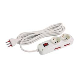 Alargue 2 Tomas Schuko + 4 Tomas 3L a Ficha 3L   10A  Cable 5M  Conatel