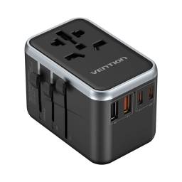 Cargador de Viaje Universal 4 USB A+A+C+C GaN   5W60W65W65W  Negro  FJFB0  Vention