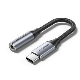 Adaptador de Audio USB-C a 3.5mm   MachoJack  Adaptador DAC  0 1M  Gris  BIDHA  Vention