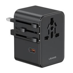 Cargador de viaje   70W  Tres USB-C + 2 USB A  CC310  Negro  USAMS