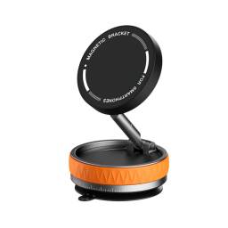 Soporte Vehicular Magntico K10b   Plegable  cVentosa  NegroAnaranjado