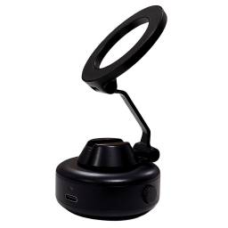 Soporte Vehicular Magntico X98   Rotacin 360  cVentosa elctrica  Aluminio  Negro