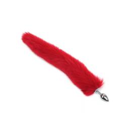 Plug Anal Metlico Cola de Zorro YS-BE001-2   Rojo  Adulto