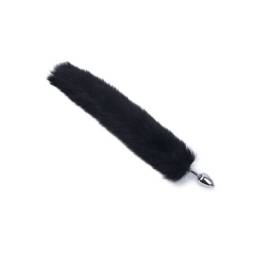 Plug Anal Metlico Cola de Zorro YS-BE001-3   Negro  Adulto