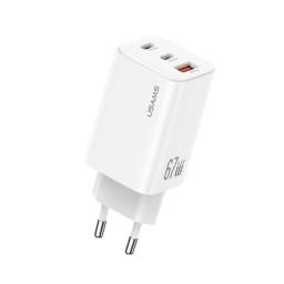 Cargador Pared   67W USB A + 2 USB C GaN  Carga Rpida  Blanco  CC265  USAMS