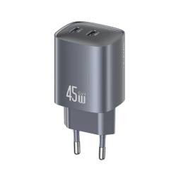 Cargador Pared T66   45W  2USB C GaN  Negro  CC305  USAMS